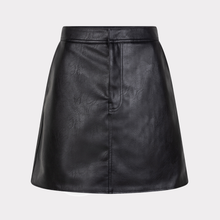 Load image into Gallery viewer, Black leather skirt on a light gray background
