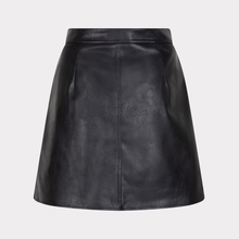 Load image into Gallery viewer, Black leather skirt on a light gray background