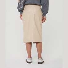 Load image into Gallery viewer, Person wearing a beige skirt and gray sweater on a white background