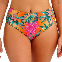 Load image into Gallery viewer, Colorful tropical floral bikini bottom on a white background