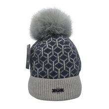 Load image into Gallery viewer, Frania Perfect Hat & Snood | Navy/Grey