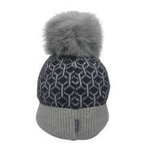 Load image into Gallery viewer, Frania Perfect Hat & Snood | Navy/Grey