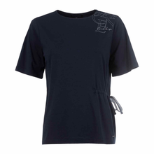 Load image into Gallery viewer, Front of Squesto Navy Top, with a white background.