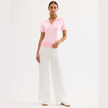 Load image into Gallery viewer, Front view of model wearing Leo & Ugo Check Top, with a light grey background.