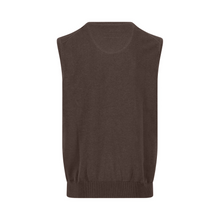 Load image into Gallery viewer, Brown sleeveless sweater vest on a white background