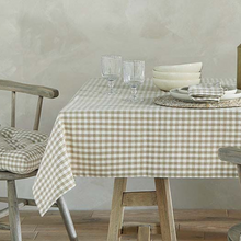 Load image into Gallery viewer, Gingham Tablecloth Natural | 130cm x 180cm