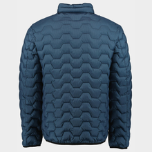 Load image into Gallery viewer, Blue quilted jacket on a light gray background