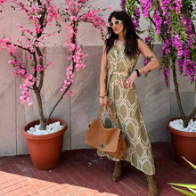 Load image into Gallery viewer, Woman in Dress in a garden with Brown Bag and Boots
