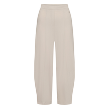 Load image into Gallery viewer, Front of jersey trousers in chalk color on a white background.