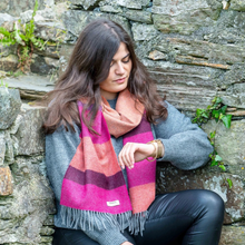 Load image into Gallery viewer, Mc Nutt of Donegal Lambswool Havanna Stripe