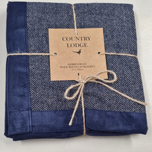 Load image into Gallery viewer, Shannon Herringbone Lap Blanket | Midnight Blue