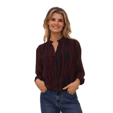 Load image into Gallery viewer, Model showcasing Kate & Pippa Blouse in Black/Wine