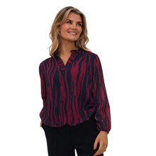 Load image into Gallery viewer, Model showcasing Kate & Pippa Blouse in Navy/Berry