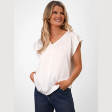 Load image into Gallery viewer, Lady in V Neck top and Jeans on white background