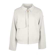 Load image into Gallery viewer, Cream jacket with a gold zipper on a white background