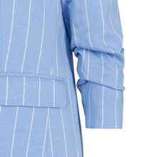 Load image into Gallery viewer, Esqualo Linen Blazer in Pacific, with a white background.