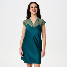 Load image into Gallery viewer, LingaDore Green Floral Lace Satin Chemise