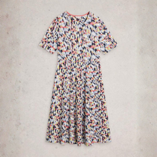 Load image into Gallery viewer, Multicolored patterned dress on a light gray background