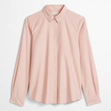 Load image into Gallery viewer, Pink button-up shirt on a light gray background