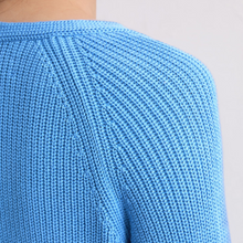 Load image into Gallery viewer, Close-up of a blue textured fabric on a light gray background