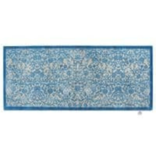 Load image into Gallery viewer, A rectangular area rug with an intricate traditional floral pattern in shades of blue, light blue, and white, shown against a plain white background.