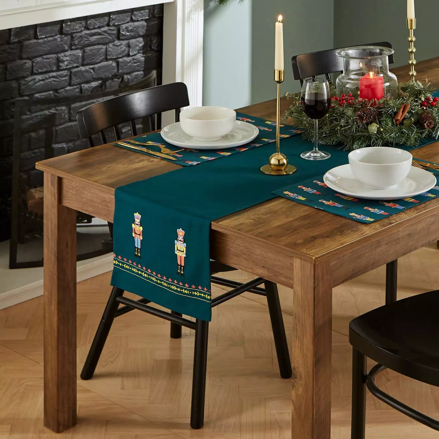 Nutcracker Green Table Runner 33cms x 220cms Geoghegans Of Navan