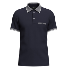 Load image into Gallery viewer, Front of Fynch Hatton Mercerized Cotton Polo, in Navy, with a white background.