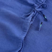 Load image into Gallery viewer, Close up of fabric on White Stuff Nicole Linen Blend Top in Bright Blue.