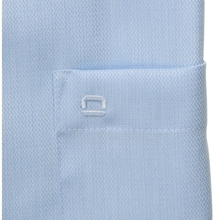 Load image into Gallery viewer, Light blue textured fabric with a small logo on a white background