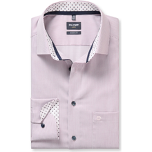 Load image into Gallery viewer, Front of Olymp Body Fit Micro Weave L/S, In Pink.