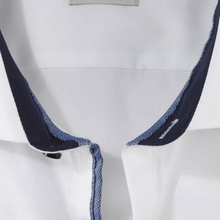 Load image into Gallery viewer, Olymp Body Fit White with Navy Trim Shirt