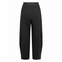 Load image into Gallery viewer, Black wide-leg pants on a white background