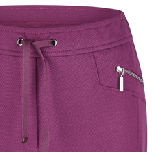 Load image into Gallery viewer, Close-up of a purple pants with a pocket and zipper on a white background