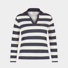 Load image into Gallery viewer, Rabe Polo Neck Top | Navy/White
