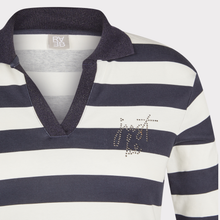 Load image into Gallery viewer, Rabe Polo Neck Top | Navy/White