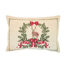 Load image into Gallery viewer, Reindeer & Wreath Cushion