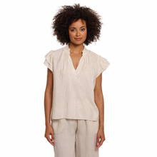 Load image into Gallery viewer, View of model showcasing Rino & Pelle Blouse with Ruffle Sleeves