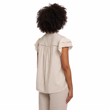 Load image into Gallery viewer, Back view of model wearingRino & Pelle Blouse with Ruffle Sleeves