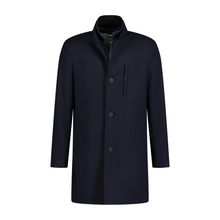 Load image into Gallery viewer, Navy blue coat on a white background