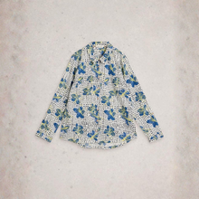 Load image into Gallery viewer, Floral patterned shirt on a light gray background