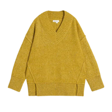 Load image into Gallery viewer, Mustard yellow sweater on a white background