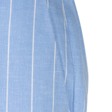 Load image into Gallery viewer, Close up of Esqualo Linen Trousers in the colour Pacific, with a white background.