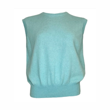 Load image into Gallery viewer, Image of Twins Sleeveless Round-neck Jumper in Aqua with a white background.