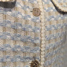 Load image into Gallery viewer, Close up of Castle White/Chocolate Chanel Jacket