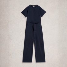 Load image into Gallery viewer, Navy blue jumpsuit on a light gray background