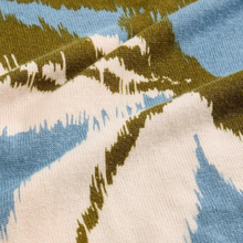 Load image into Gallery viewer, Close-up of fabric with blue, green, and white pattern