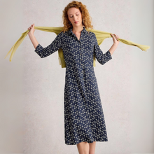 Load image into Gallery viewer, Whitestuff Rua Jersey Shirt Navy Print Dress