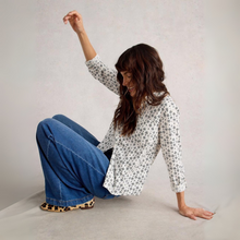 Load image into Gallery viewer, White Stuff Sophie Cotton Shirt |Cream/Navy