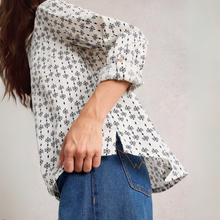 Load image into Gallery viewer, White Stuff Sophie Cotton Shirt |Cream/Navy