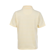 Load image into Gallery viewer, Back view of Soquesto Polo Shirt, in Yellow, with a white background.
